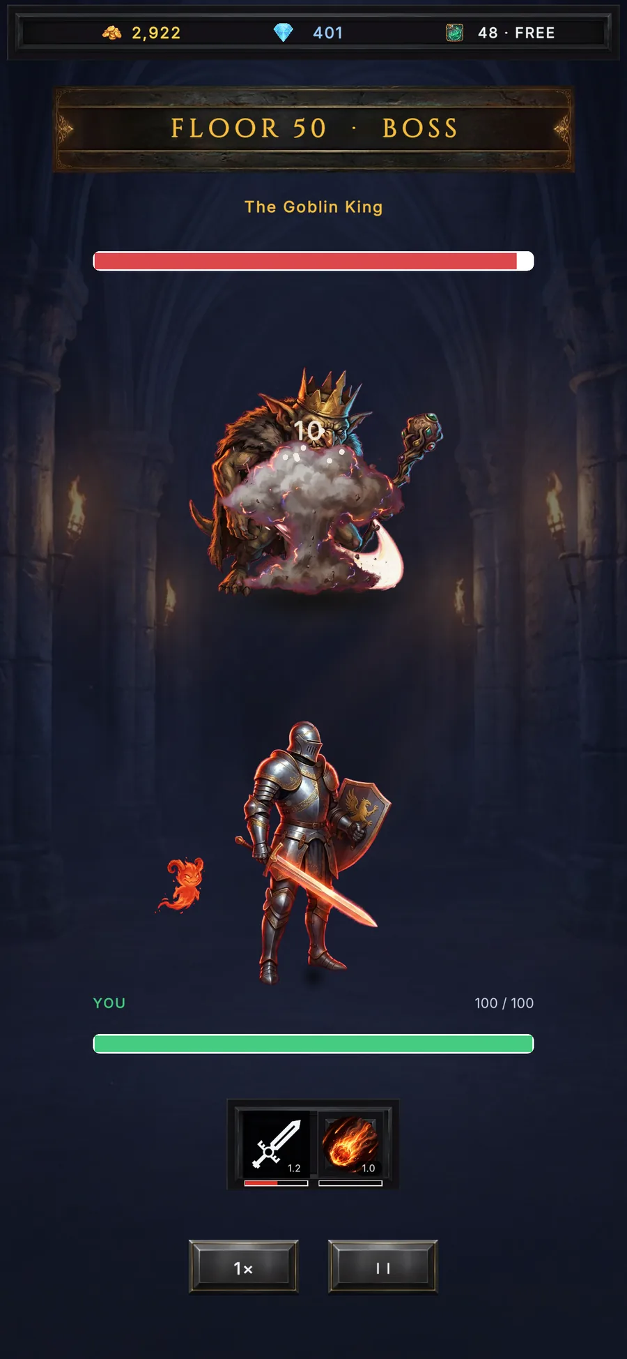 Boss fight deep in the dungeon
