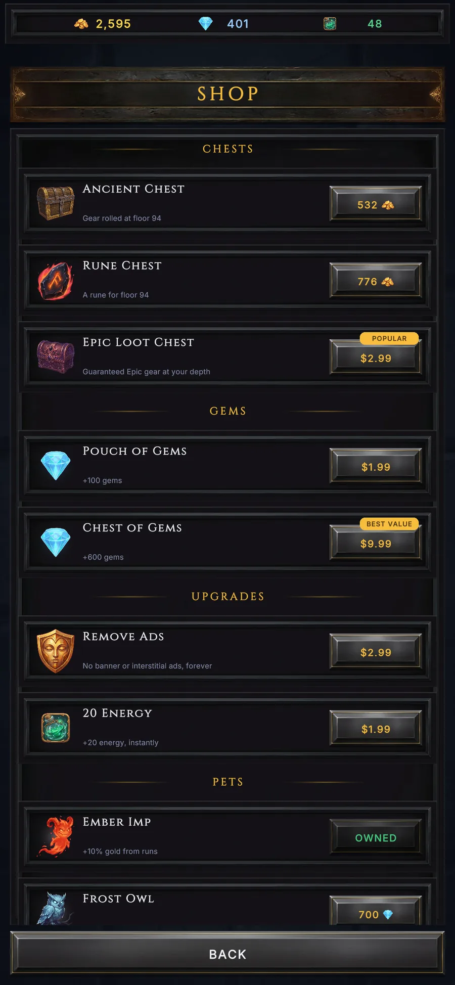 Chests and rewards